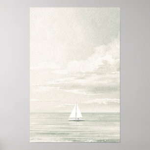Segelboot Küsten- und Ozean-Kunstprint Poster