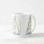 Segelboot-Laserklasse Kaffeetasse (VorderseiteRechts)