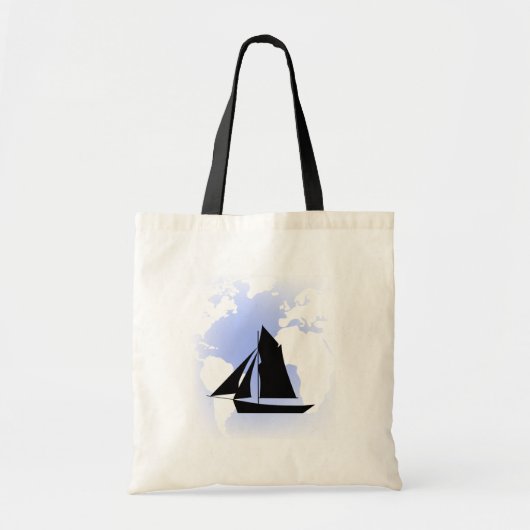 Segelboot-Leinwand Tote Tasche (Vorne)