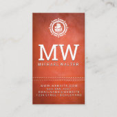 Segelboot-Logo | Leder | doppelt gestickt Visitenkarte (Vorderseite)