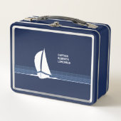 Segelboot Lunchbox mit individualisierbarem Namen (Vorderseite)