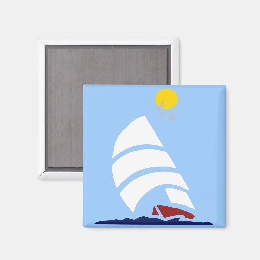 Segelboot Magnet (Vorderseite/Rückseite)