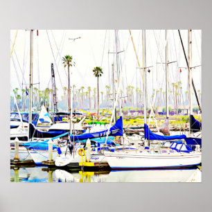 Segelboot Marina Fotokunst Druck Poster