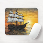 Segelboot Marine Art Deco Paint Mousepad (Mit Mouse)