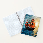 Segelboot Marine Art Deco Paint Notizblock (Innenseite)