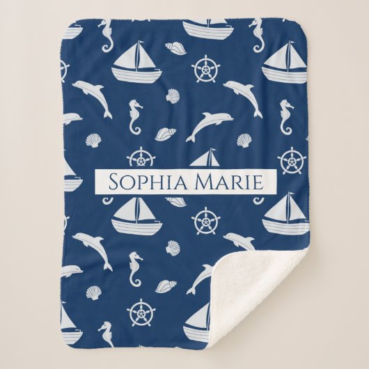 Segelboot & Marine Life Patches Sherpadecke (Vorderseite)
