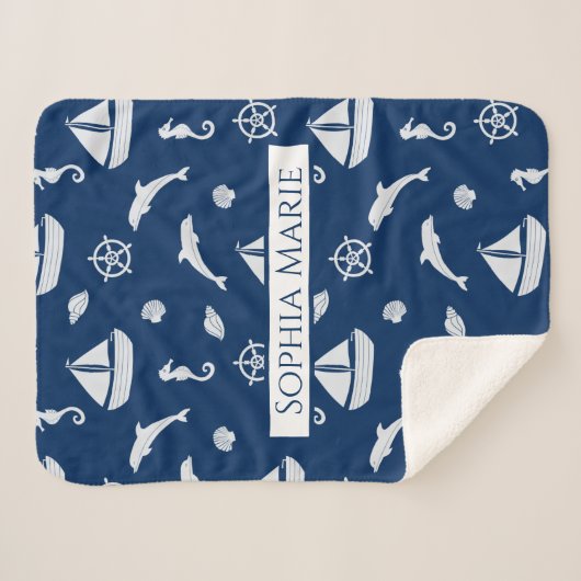 Segelboot & Marine Life Patches Sherpadecke (Vorderseite (Horizontal))