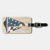 Segelboot mit amerikanischer Flagge Gepäckanhänger (Vorderseite horizontal)