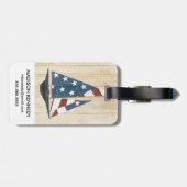 Segelboot mit amerikanischer Flagge Gepäckanhänger (Rückseite horizontal)