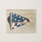 Segelboot mit amerikanischer Flagge Puzzle (Horizontal)