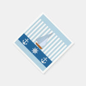 Segelboot mit Anker- und Schiffrad Serviette (Ecke)