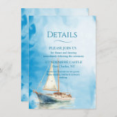 Segelboot mit Aquarellfarbe Begleitkarte (Vorne/Hinten)