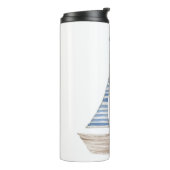 Segelboot mit Aquarellfarbe Thermosbecher (Nach links gedreht)