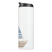 Segelboot mit Aquarellfarbe Thermosbecher (Nach rechts gedreht)