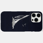 Segelboot mit Chrome auf Kohlenstofffaser Case-Mate iPhone Hülle (Rückseite (Horizontal))