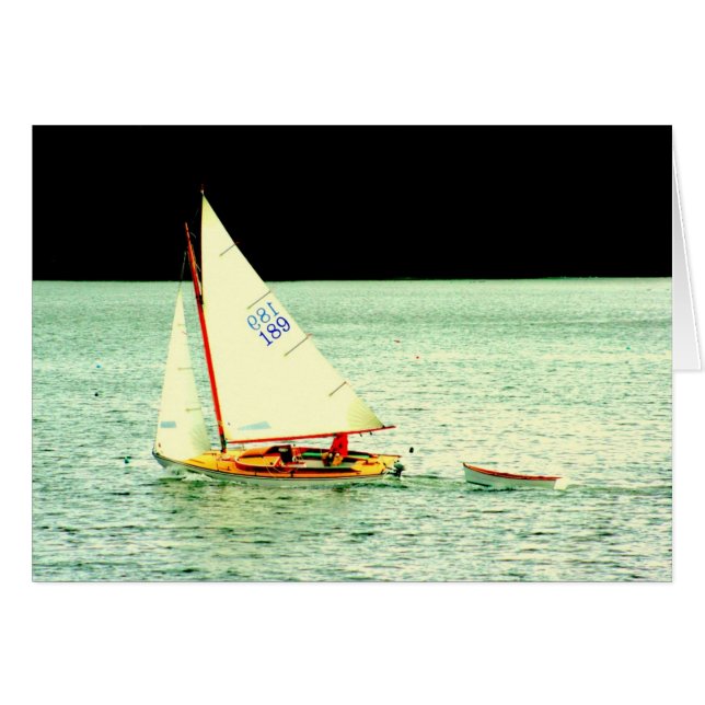 Segelboot mit Dinghy (Vorderseite (Horizontal))