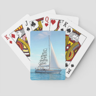 Segelboot mit einem inspirierenden Zitat Spielkarten