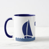 Segelboot mit Ihrem Text Tasse (Links)