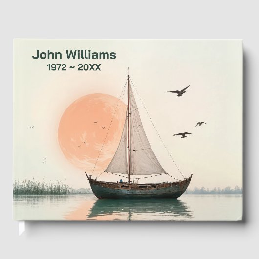 Segelboot mit Möbeln zum Gedenken Gästebuch (Vorderseite)