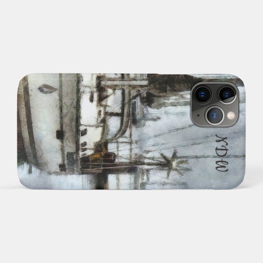 Segelboot mit Monogramm Case-Mate iPhone Hülle (Rückseite (Horizontal))