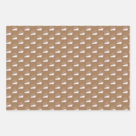 Segelboot mit nautischem Gold und Weißschiff Geschenkpapier Set (Vorderseite 3)