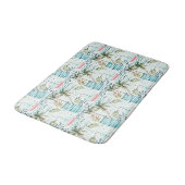 Segelboot mit Palmenbaummuster Badematte (Schrägansicht)