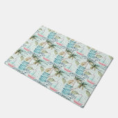 Segelboot mit Palmenbaummuster Fußmatte (Schrägansicht)