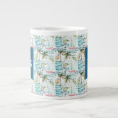 Segelboot mit Palmenbaummuster Jumbo-Tasse (Vorderseite)