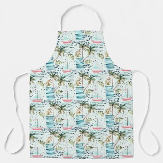 Segelboot mit Palmenbaummuster Schürze (Vorderseite)