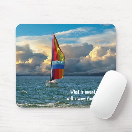 Segelboot mit Rainbow Spinnaker Mousepad (Mit Mouse)