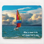 Segelboot mit Rainbow Spinnaker Mousepad (Vorne)