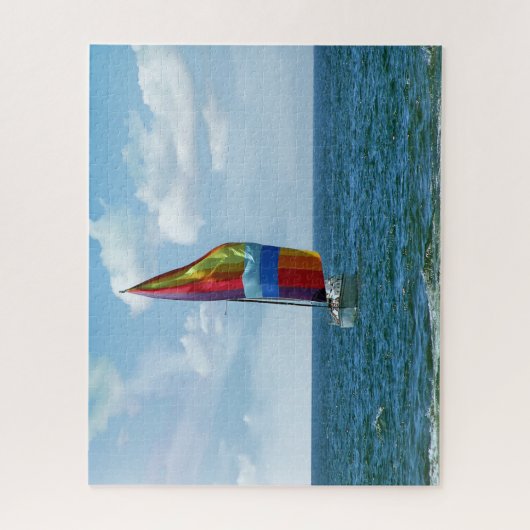 Segelboot mit Rainbow Spinnaker Puzzle (Vertikal)
