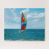 Segelboot mit Rainbow Spinnaker Puzzle (Horizontal)