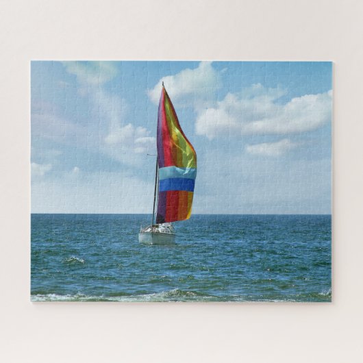 Segelboot mit Rainbow Spinnaker Puzzle (Horizontal)