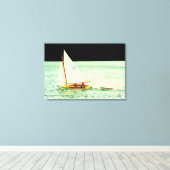 Segelboot mit ramponierter Leinwand (Insitu (Holzboden))