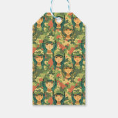 Segelboot mit Scharlachroten Segeln Aquarellmuster Geschenkanhänger (Rückseite)