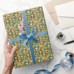 Segelboot mit Scharlachroten Segeln Aquarellmuster Geschenkpapier