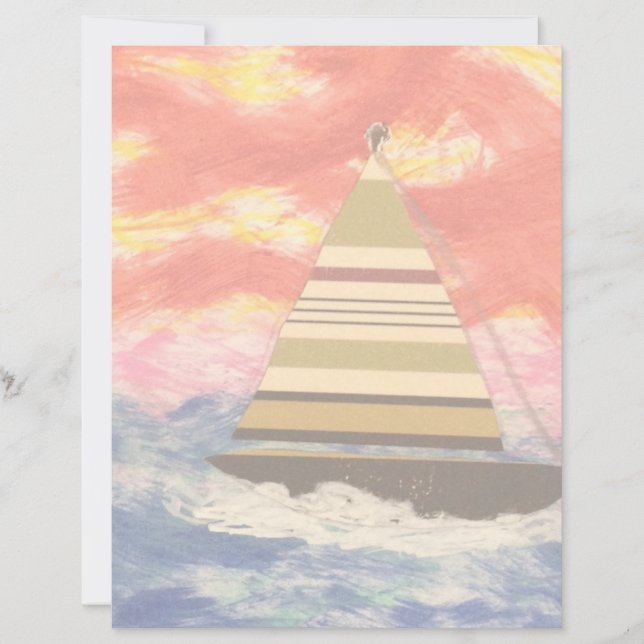 Segelboot mit Segeltuchpapier (Vorderseite)