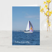 Segelboot mit Spinnaker Karte (Gelbe Blume)