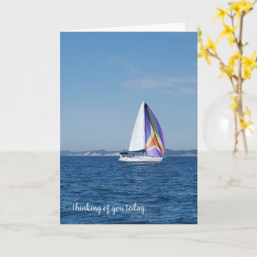 Segelboot mit Spinnaker Karte (Gelbe Blume)
