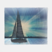 Segelboot mit Sunbeams-Fleece-Decke Fleecedecke (Vorderseite (Horizontal))
