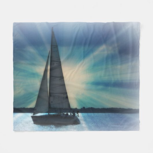 Segelboot mit Sunbeams-Fleece-Decke Fleecedecke (Vorderseite (Horizontal))