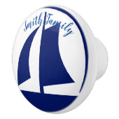 Segelboot-Monogramm-oder Namen-Gewohnheit Keramikknauf (Rechts)