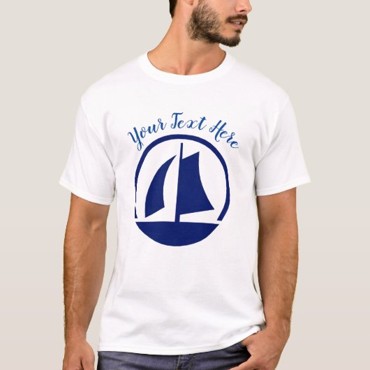 Segelboot-Monogramm-oder Namen-Gewohnheit T-Shirt (Vorderseite)