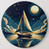 Segelboot nachts button (Vorderseite)