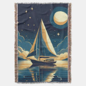 Segelboot nachts decke (Vorderseite Vertikal)