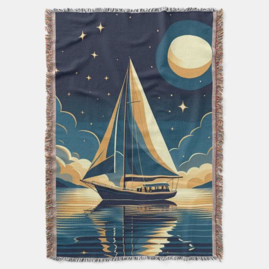 Segelboot nachts decke (Vorderseite Vertikal)