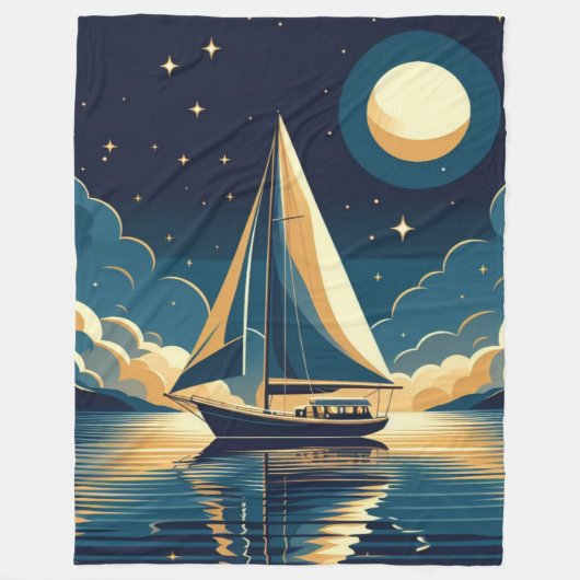 Segelboot nachts fleecedecke (Vorderseite)