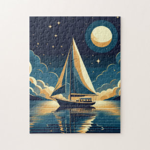 Segelboot nachts puzzle