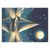 Segelboot nachts tischdecke (Vorderseite (Horizontal))